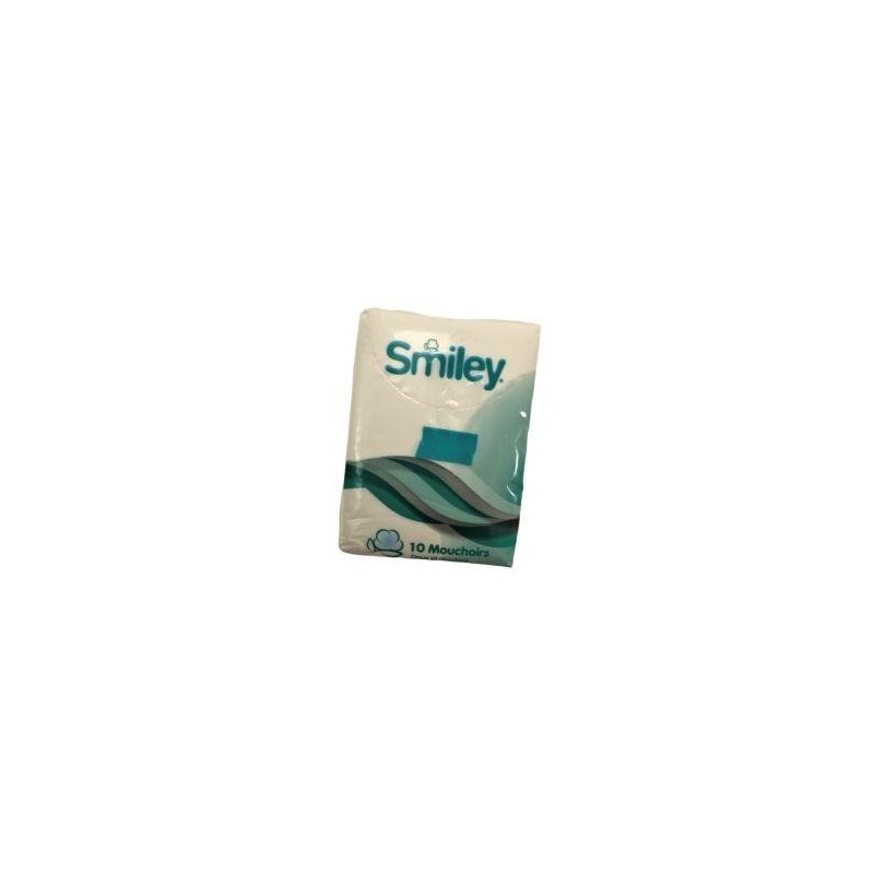 Smiley étui 10 mouchoirs de poche doux et résistant