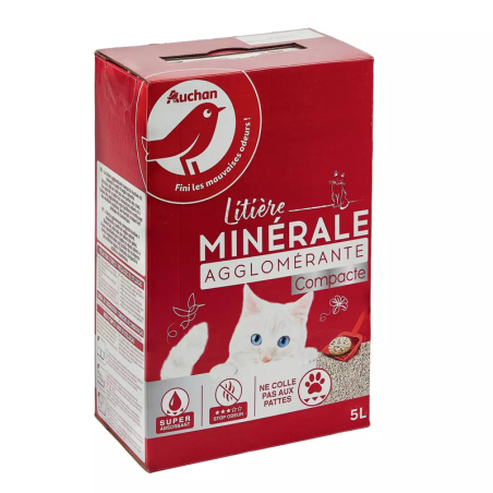 AUCHAN Liti re Min rale Agglom rante Compacte Super Absorbant 5l auchan-liti-re-min-rale-agglom-rante-compacte-super-absorbant-5l