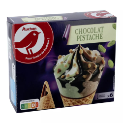 Auchan glace 6 cônes...