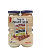 Auchan assortiment de 4 sauces condimentaires 4x90g