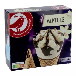 Auchan glace 6 cônes...