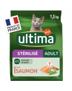 Croquettes pour chat stérilisés au saumon ULTIMA le sac de 1,5kg