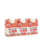 Auchan crème entière semi-épaisse stérilisée UHT 30% M.G 3x20 cl