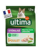 Croquettes pour chat stérilisés Protection urinaire ULTIMA