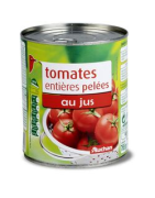 AUCHAN Tomates entières pelées au jus 480g