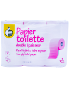 AUCHAN ESSENTIEL Papier toilette rose compact 2 épaisseurs 12X6 Maxi