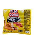 Doux 10 saucisses poulet épicés 340G
