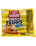 Doux 10 saucisses poulet au fromage 340G