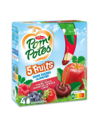 MATERNE Materne pom'potes sans sucre ajouté 5 fruits rouges 4x90g