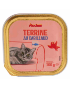 AUCHAN CHAT TERRINE AU CABILLAUD 100G