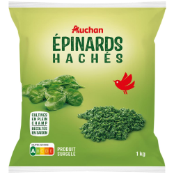 AUCHAN EPINARDS HACHES 1KG 