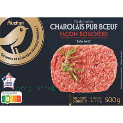 AUCHAN STEAK HACHE X4 500G