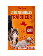 AUCHAN LITIERE MINERALE AGGLOMERANTE CHARBON ACTIF BOITE 5L