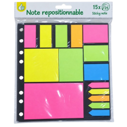 AUC BLOCS POST-IT ASSORT 15X25 S26-107-SCH-POU78903 
