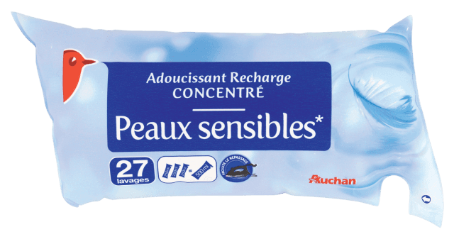Auchan adoucissant recharge concentré peaux sensibles 500ml