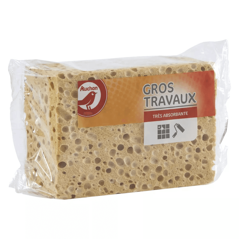 Auchan éponge gros travaux très absorbante x1