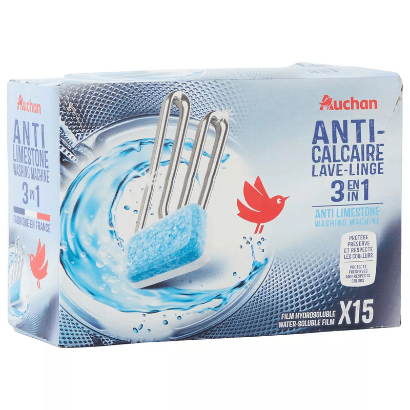 Auchan boîte de 15 tablettes anticalcaire 225g