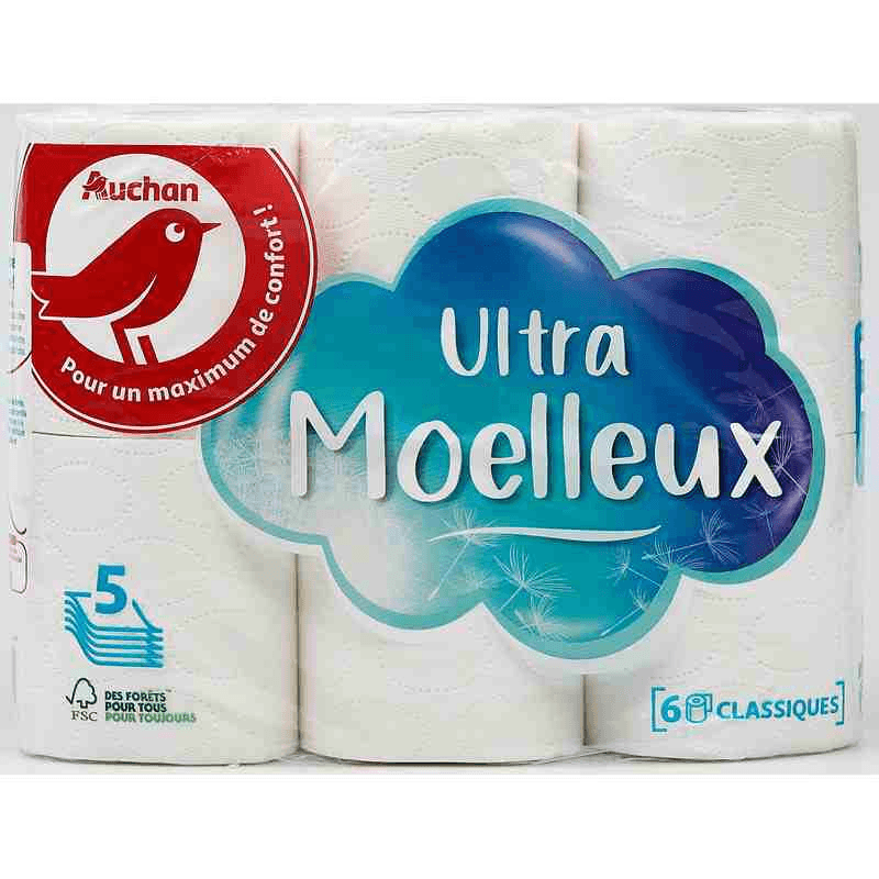 Auchan papier toilette blanc 5plis