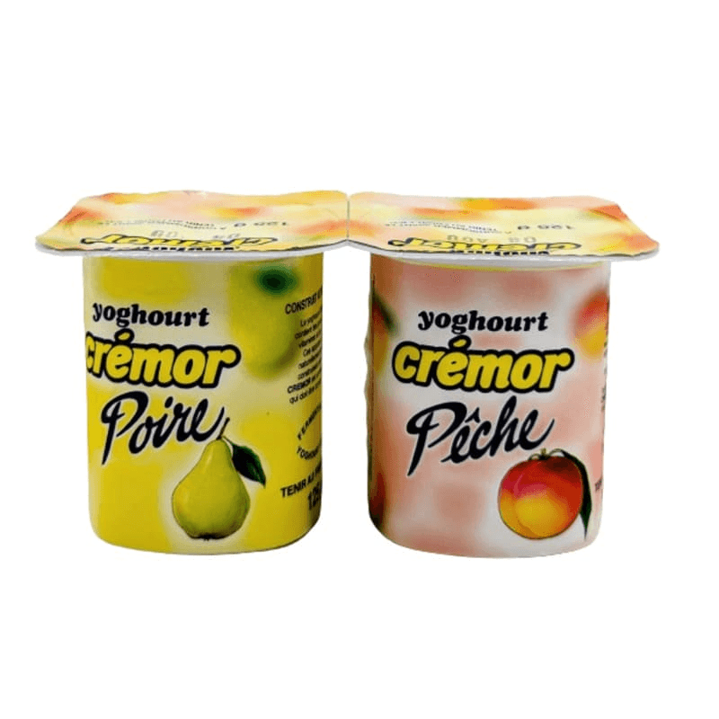 Crémor yaourt pêche & poire pot de 125g
