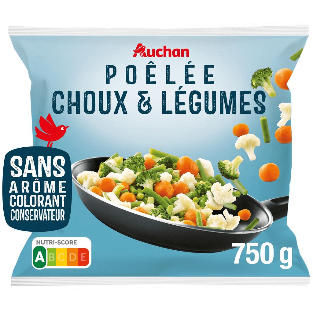 AUCHAN POELEE CHOUX LEGUME 750G