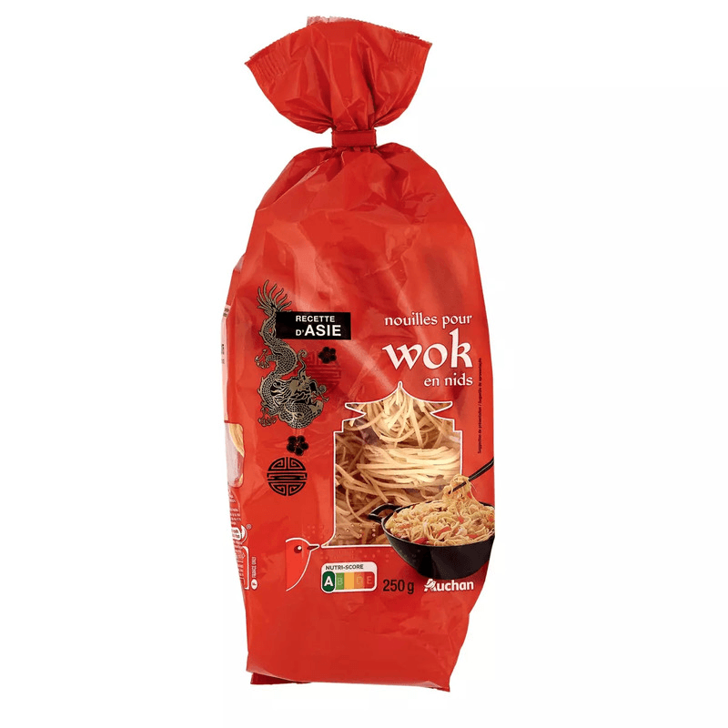 Auchan nouilles pour wok en nids 250 g