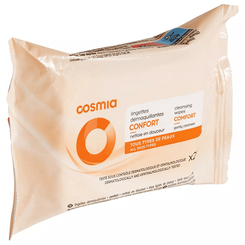 COSMIA Lingettes démaquillantes douceur tous types de peaux 25 lingettes