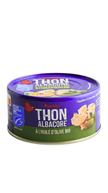 AUCHAN THON ALBACORE MSCA L HU ILE D OLIVE BIO 160G\t