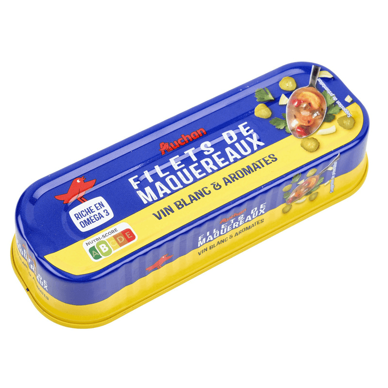 AUCHAN Filets de maquereaux marinés au muscadet et aux 5 aromates 176g