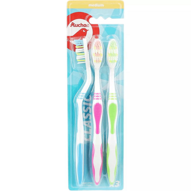 Auchan brosse a dent classique x3