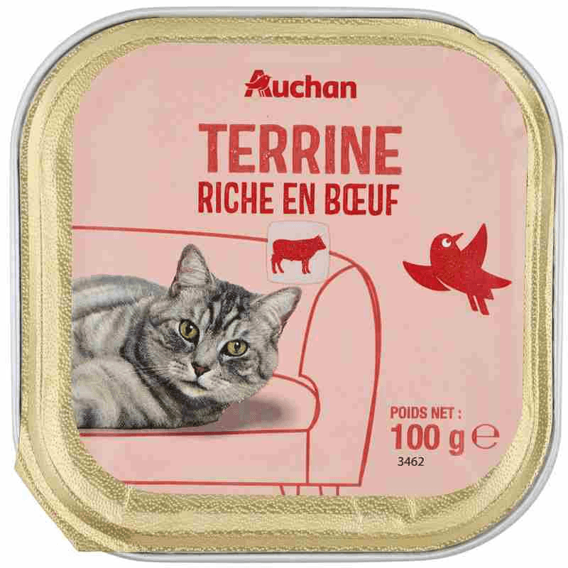 AUCHAN TERRINE RICHE EN BOEUF POUR CHAT