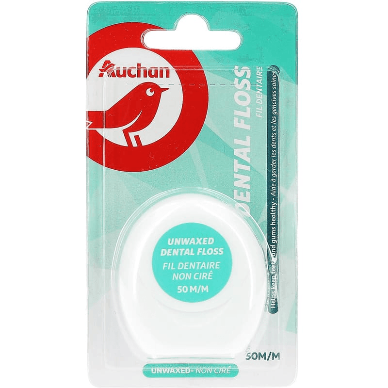 Auchan fil dentaire non ciré 50 m