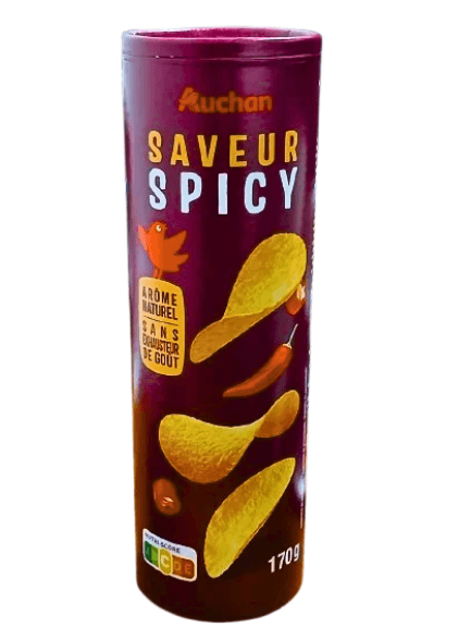 Auchan tuiles pomme de terre saveur épicée 170 g