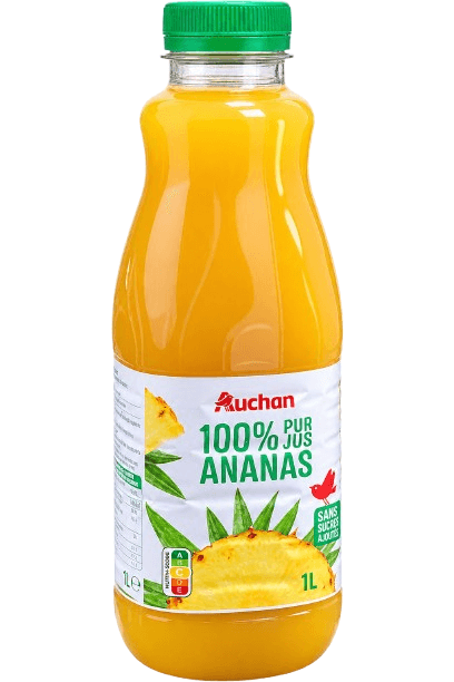 AUCHAN PUR JUS ANANAS PET 1L