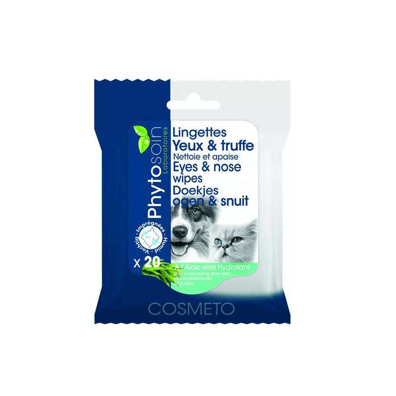 Phytosoin lingettes yeux & truffe pour chiens et chats  x 20