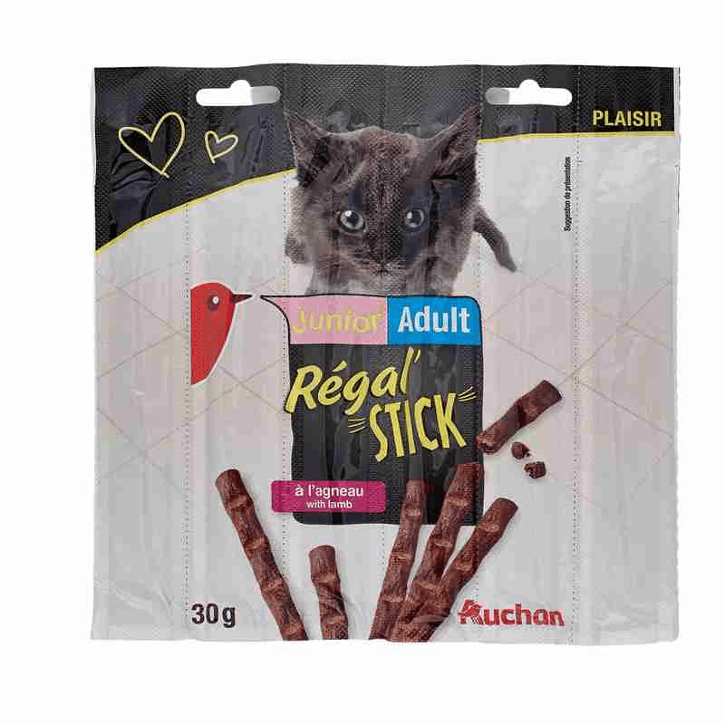 AUCHAN Junior-Adult friandises régal'stick à l'agneau pour chaton-chat 30g