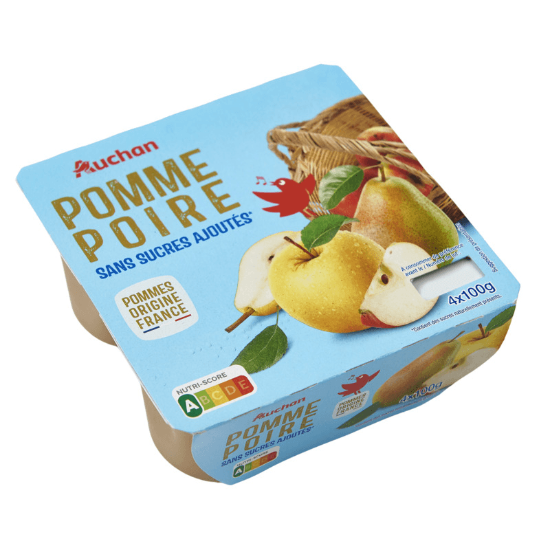 COMPOT POM POIR 4X100G AUCHAN