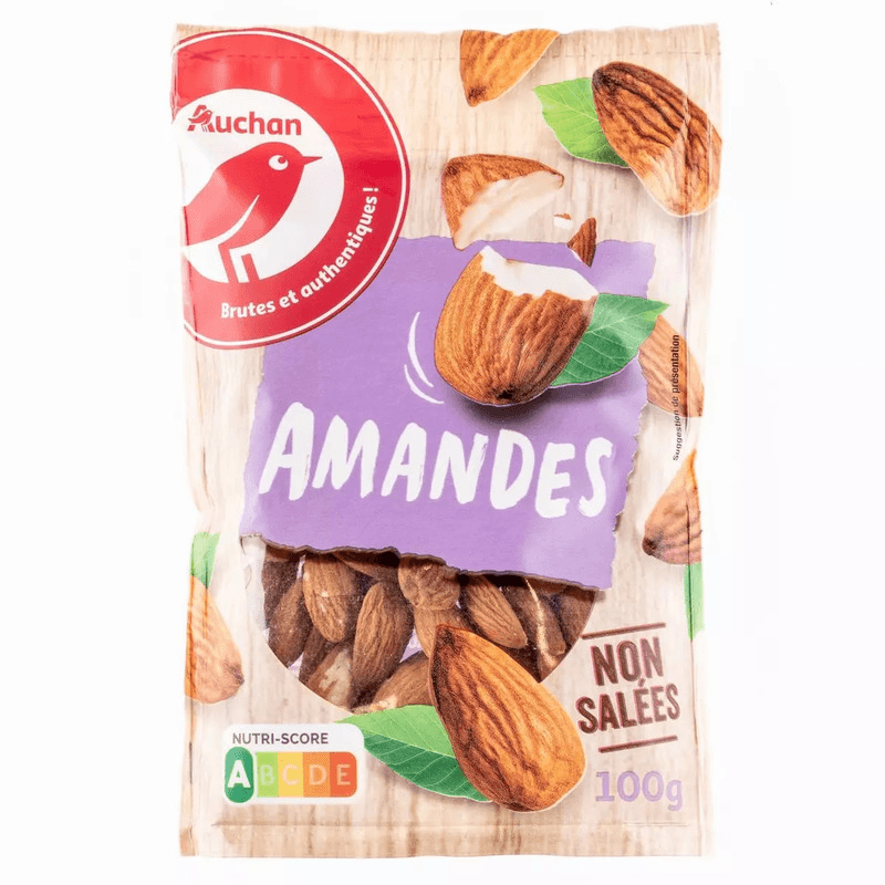 Auchan Amandes Non salées 100G