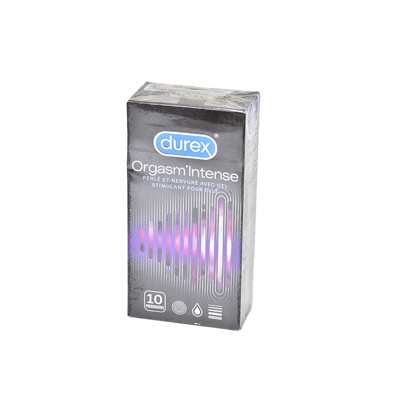 DUREX ORGASM'INTENSE  10 Préservatifs Lubrifiés Texture Nervuré et perlé