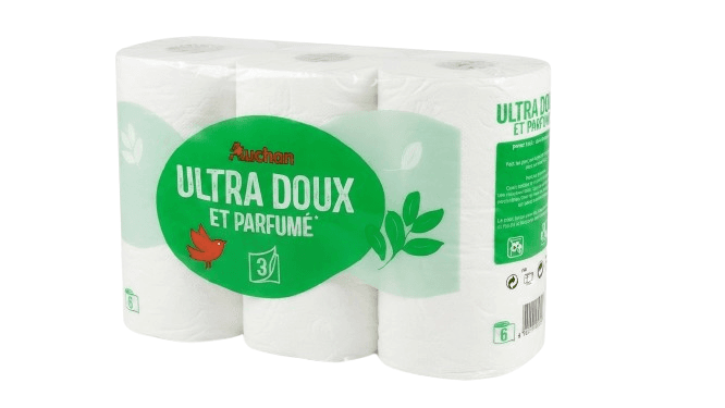 AUCHAN PAPIER TOILETTE BLANC P	