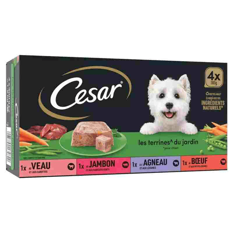 CESAR   Pâtée pour chien aux légumes CESAR les 4X300G