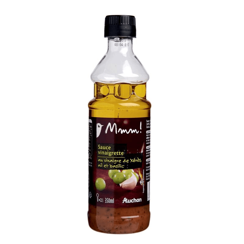 AUCHAN MMM! Sauce vinaigrette au vinaigre de xérès, ail et basilic 35cl