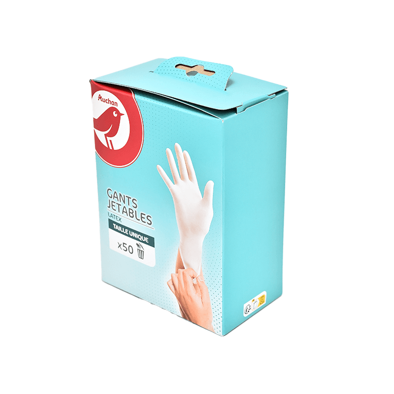 AUCHAN Gants jetables en latex taille unique 50 gants