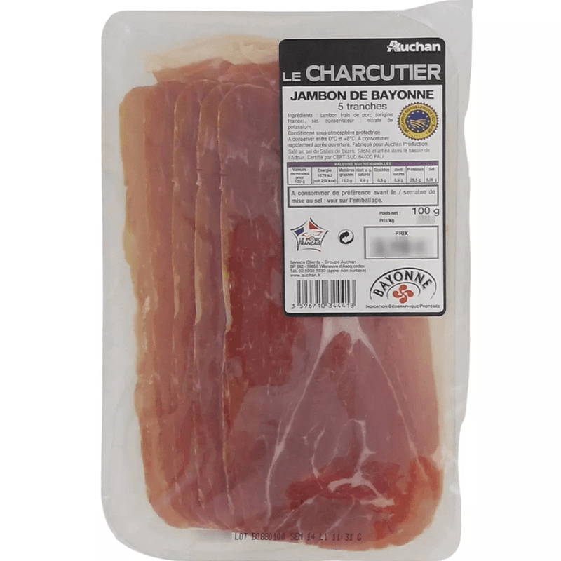 MMM! Jambon de Bayonne IGP 5 tranches 100g