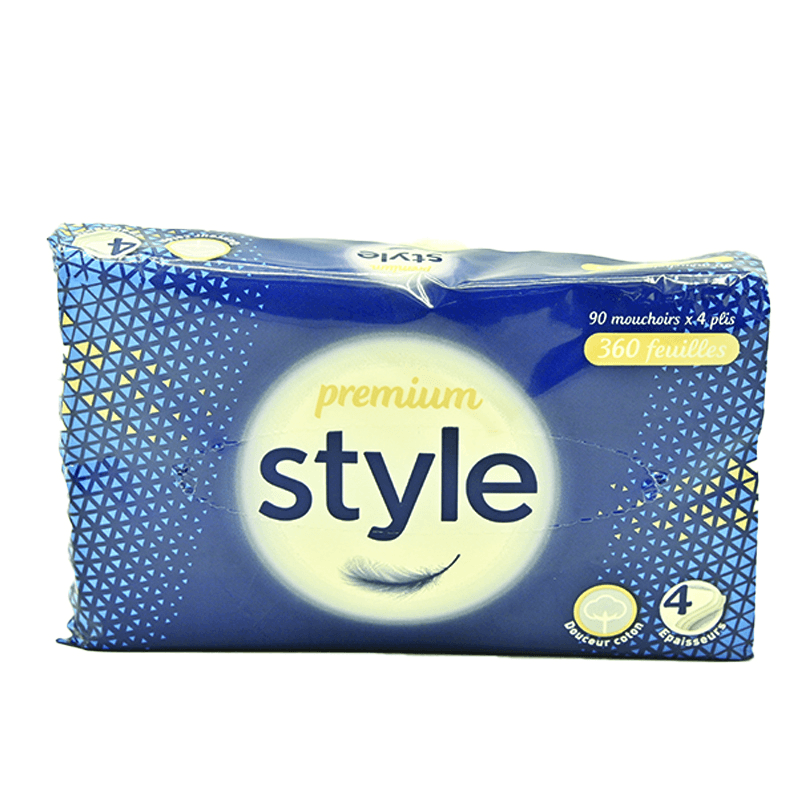 MOUCHOIR PREMIUM STYLE 4PLIS X90
