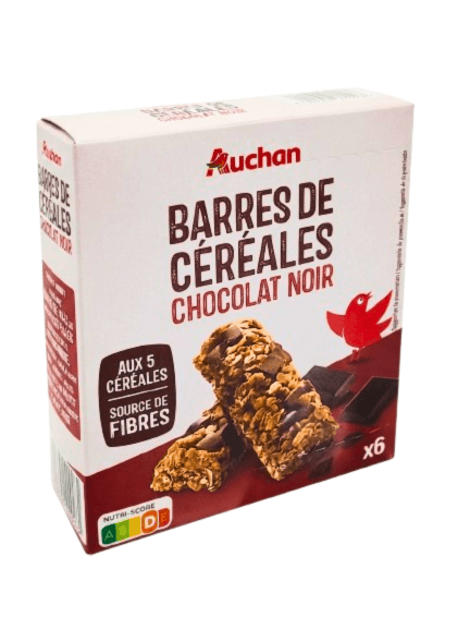 AUC BARRES DE CEREALES CHOCO L AT NOIR X6 126G	