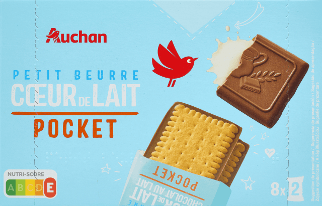PETIT BEURRE AUCHAN COEUR LAIT 268G