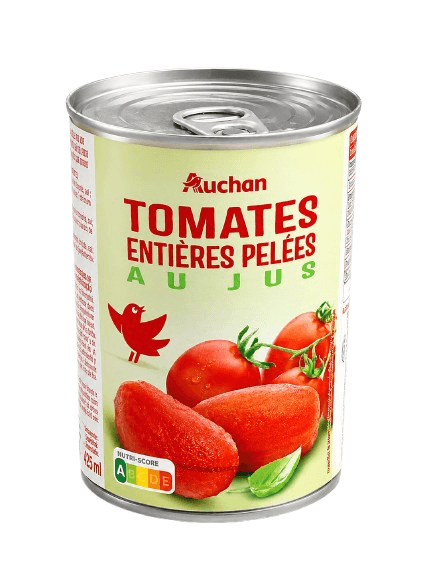 Auchan tomates entières pelées au jus 238g