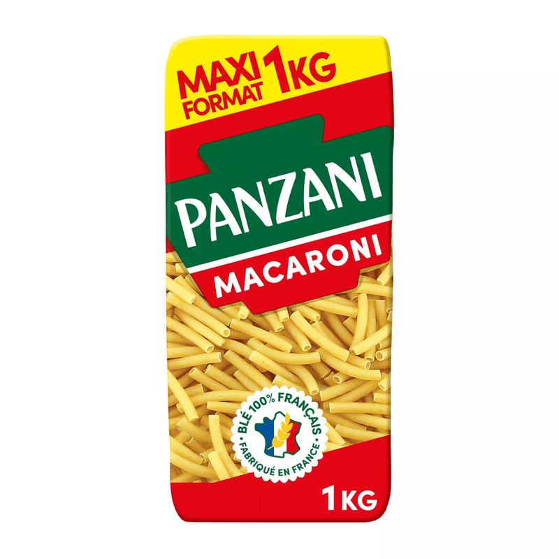 Pâtes macaroni PANZANI le paquet de 1 kg