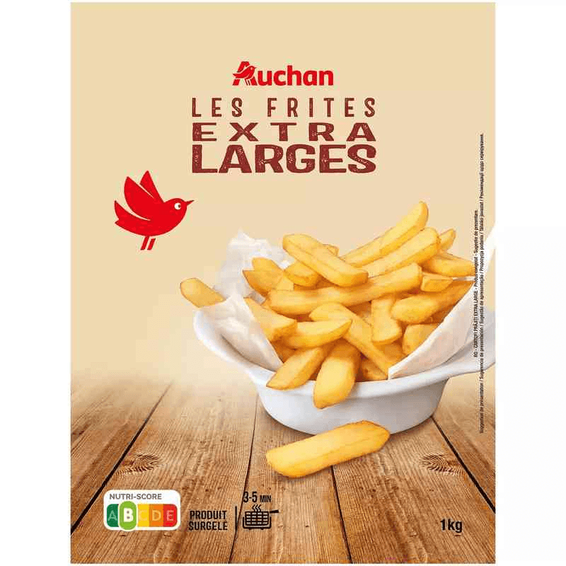 FRITES EXTRA LARGES AUCHAN 1KG