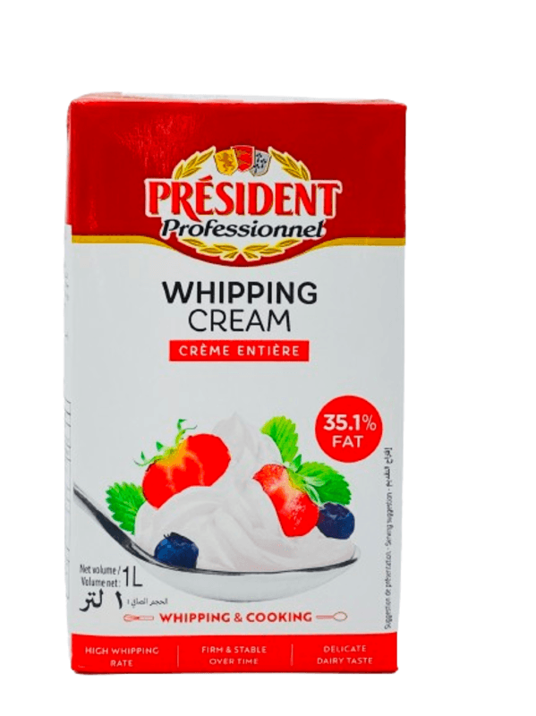 Président crème liquide stérilisée UHT 35.1% M.G. 1L